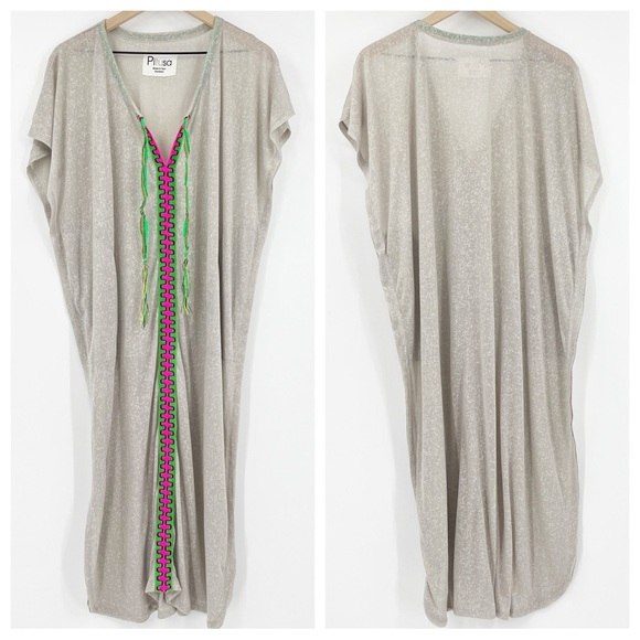 Pitusa Peru Caftan Maxi Cover Up Dress Beach Vacay Pool Cruise Standard Size - Picture 1 of 6
